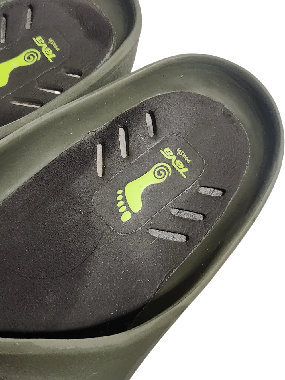 Teva Green Sandals Clogs Rubber Mens Size 12 Slip On Slide Waterproof Shoes